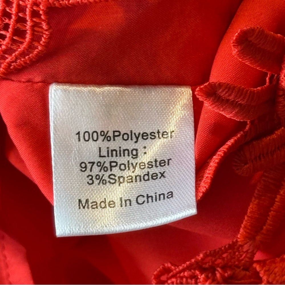 Tuckernuck Red Guipure Lace Faye Blouse XS - Picture 12 of 12